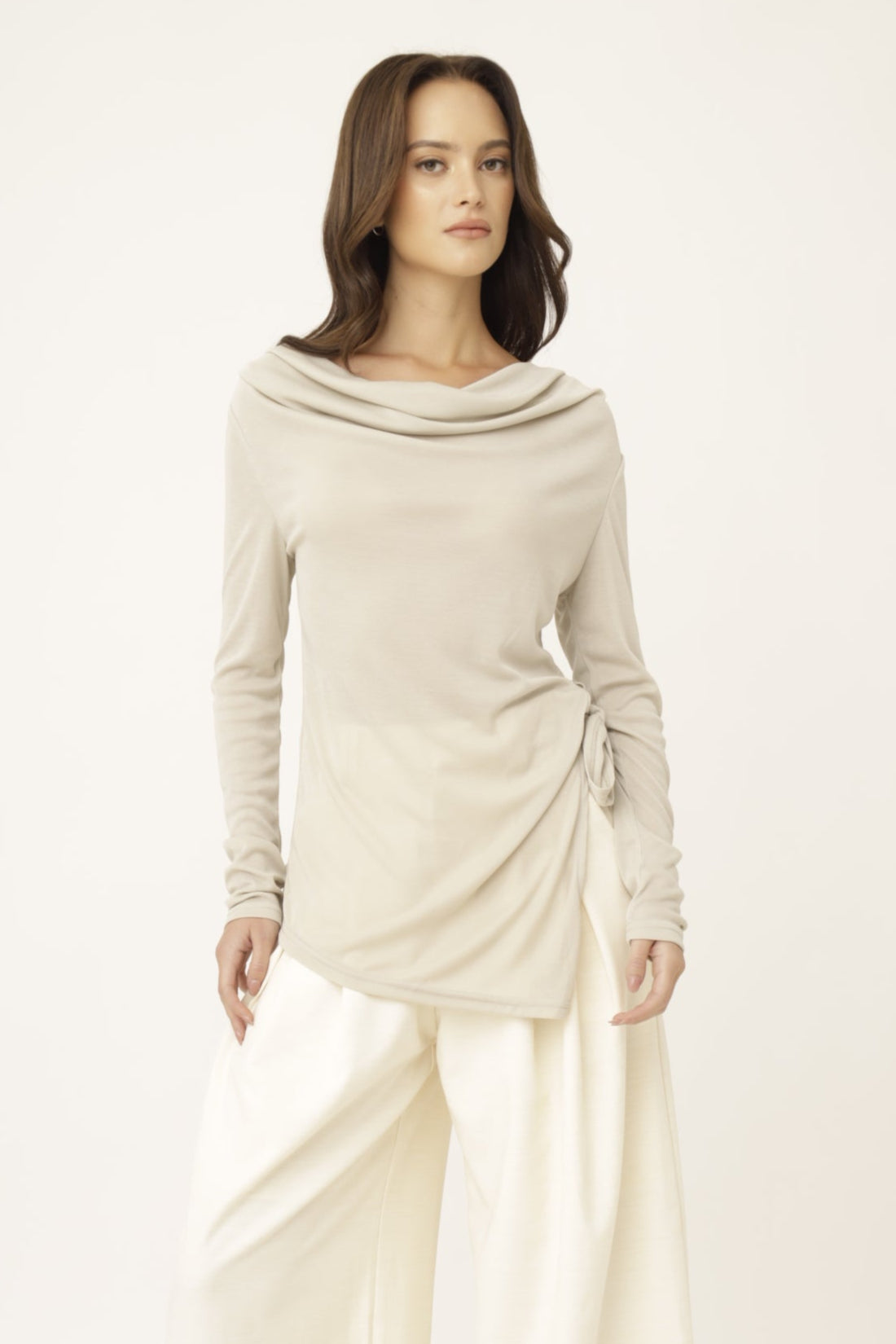 Drift Cowl Neck Tunic Sleeves with Slit