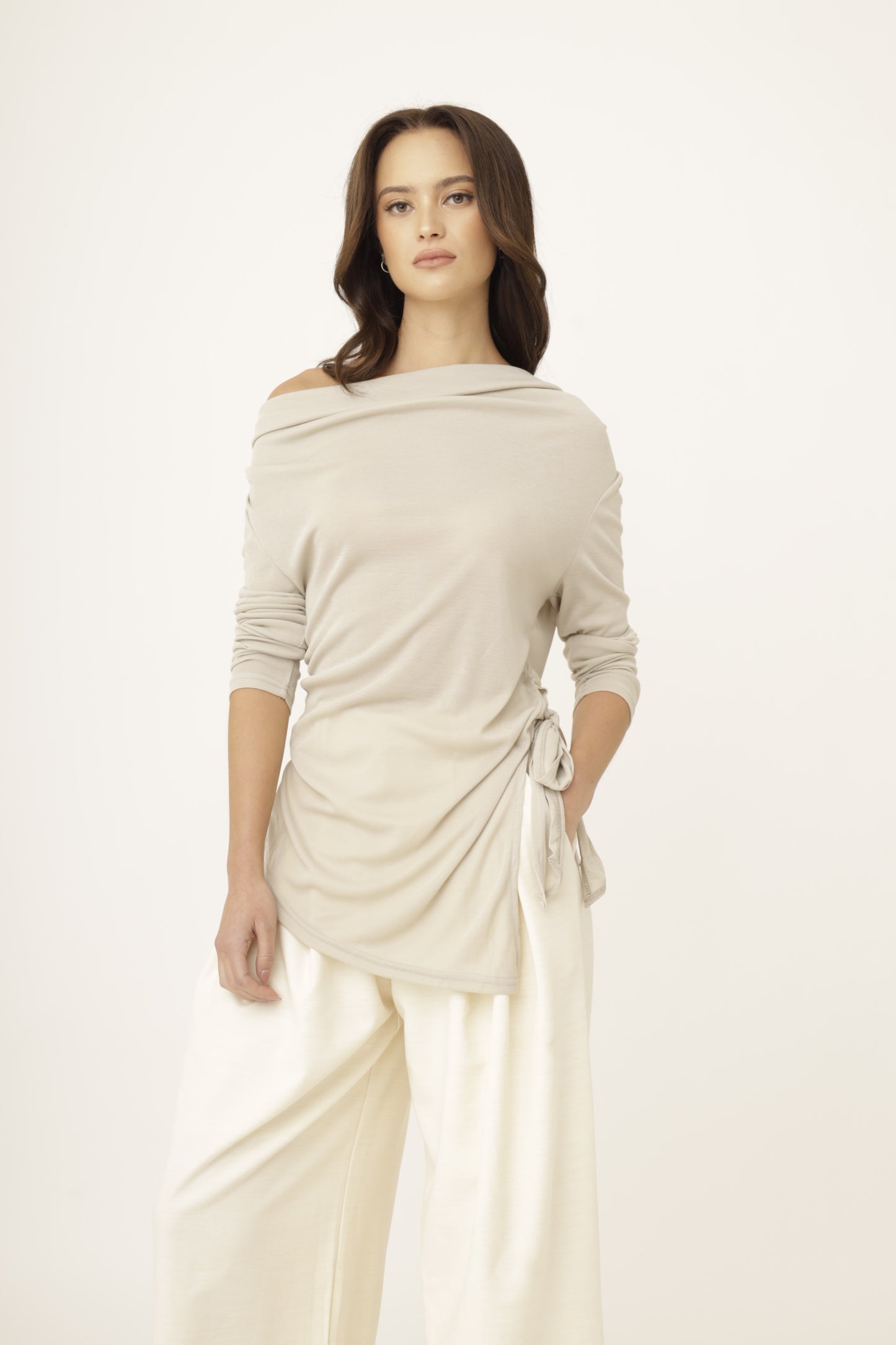 Drift Cowl Neck Tunic Sleeves with Slit