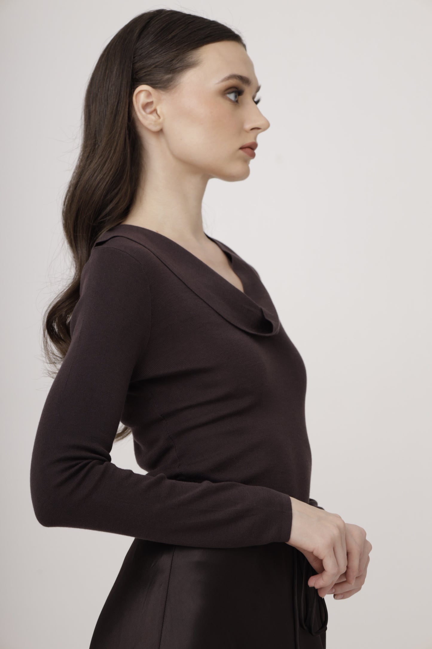 Cowl Long Sleeve Top
