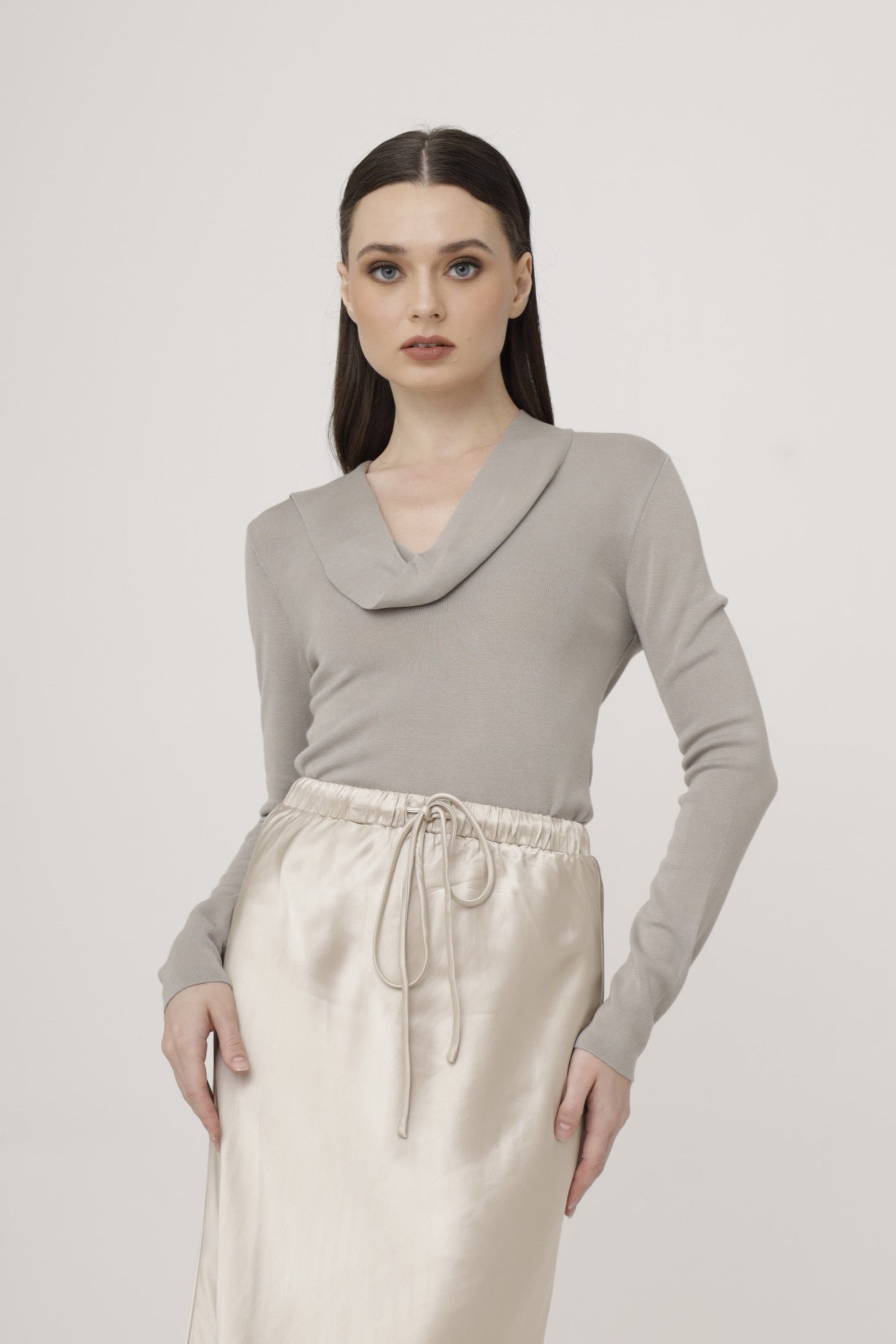 Cowl Long Sleeve Top