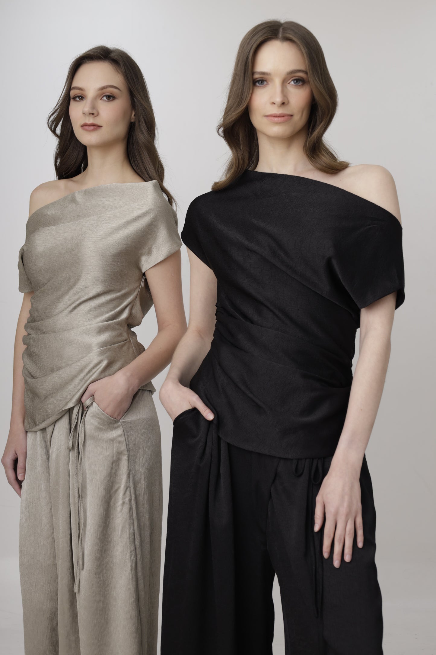 Off-Shoulder Satin Top