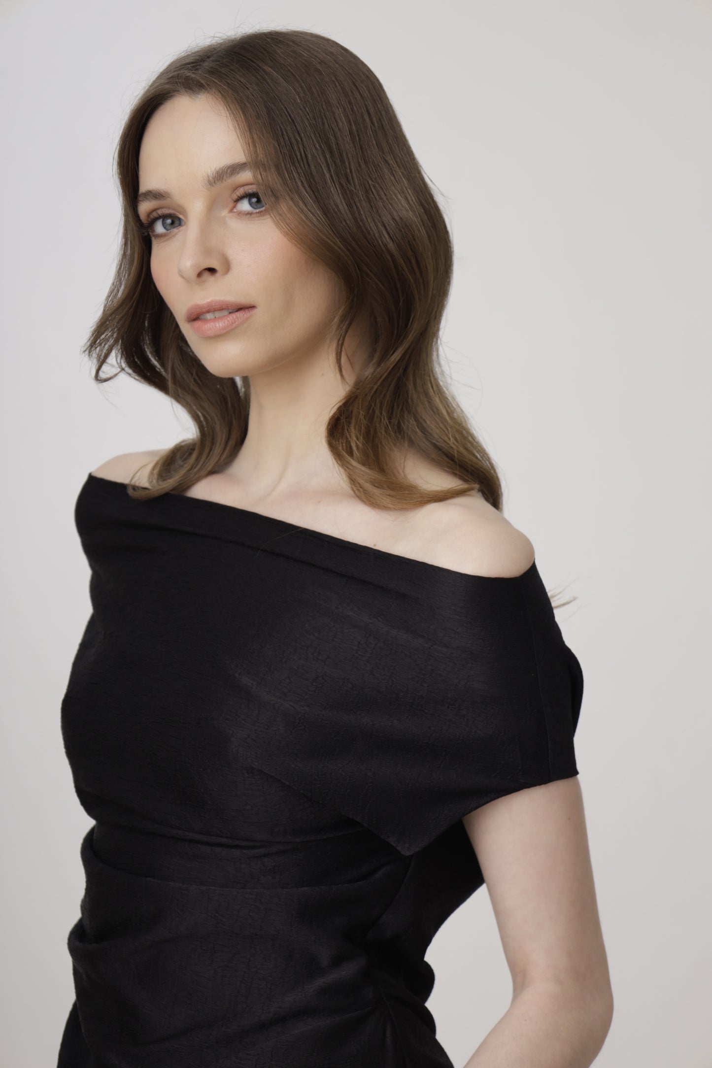 Off-Shoulder Satin Top