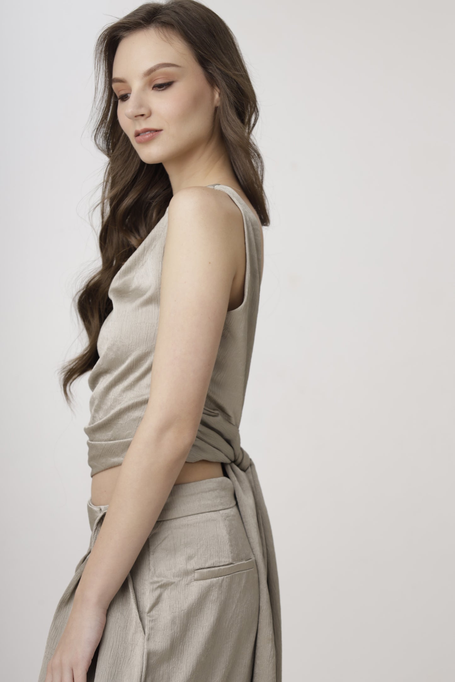 Backless Satin Tie-Back Top