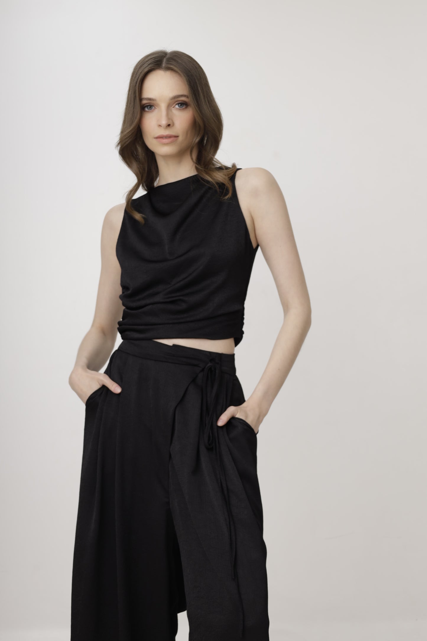 Backless Satin Tie-Back Top