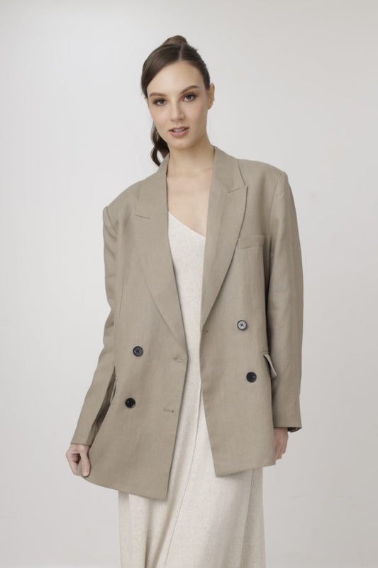 Linen Tailored Ease Blazer