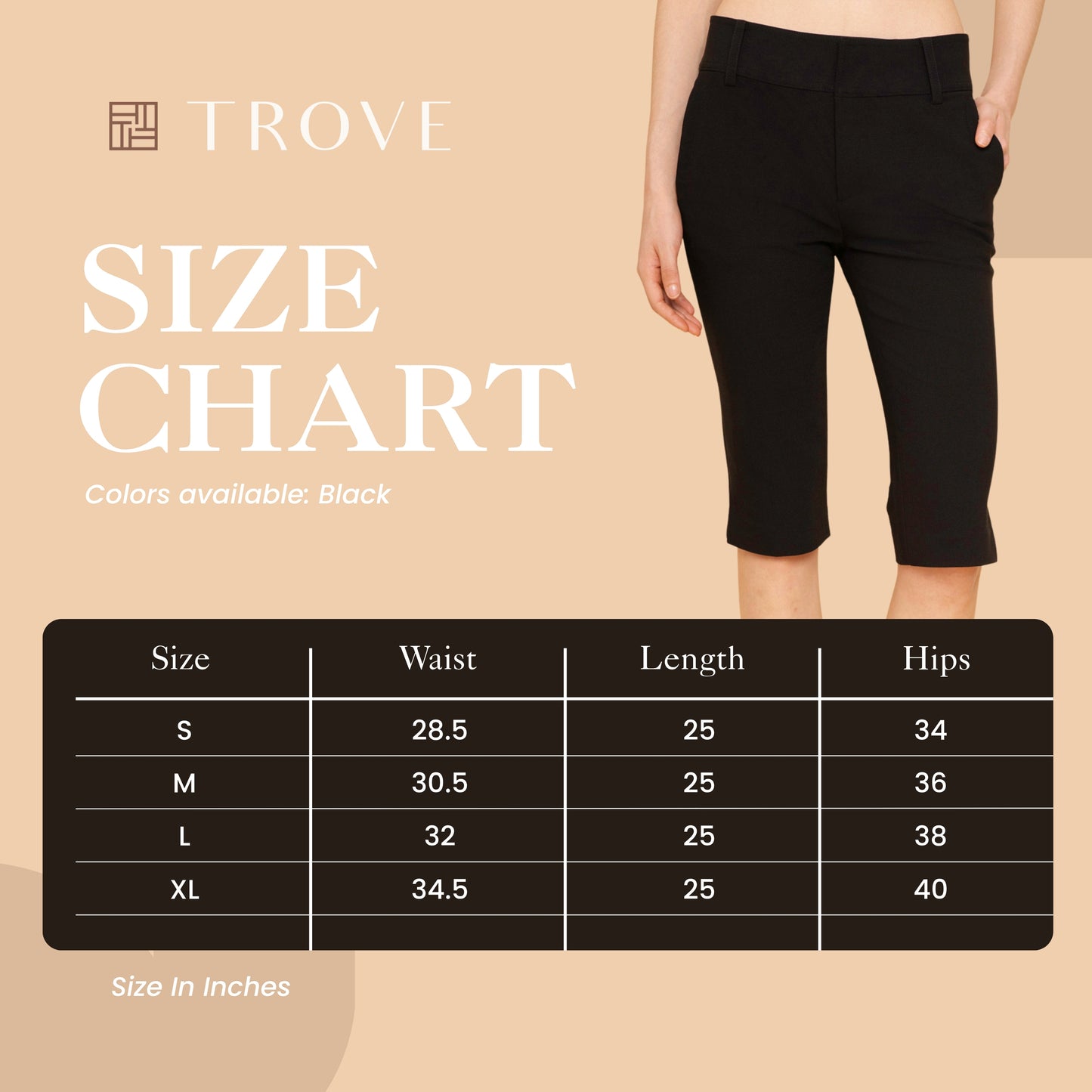 Trove Capri Mid-Waist Pants with Side Slit