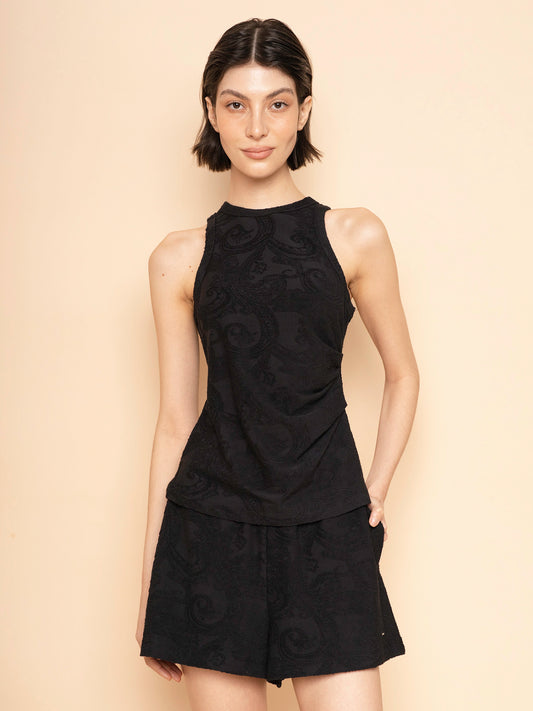 Trove Paisley Textured Pattern Cami Top