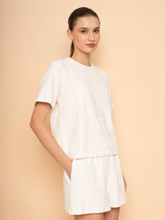 Trove Paisley Textured Pattern T-shirt