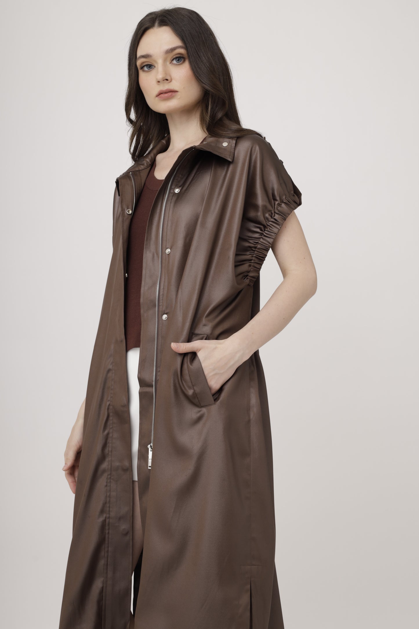 Drape Vest – Cocoa