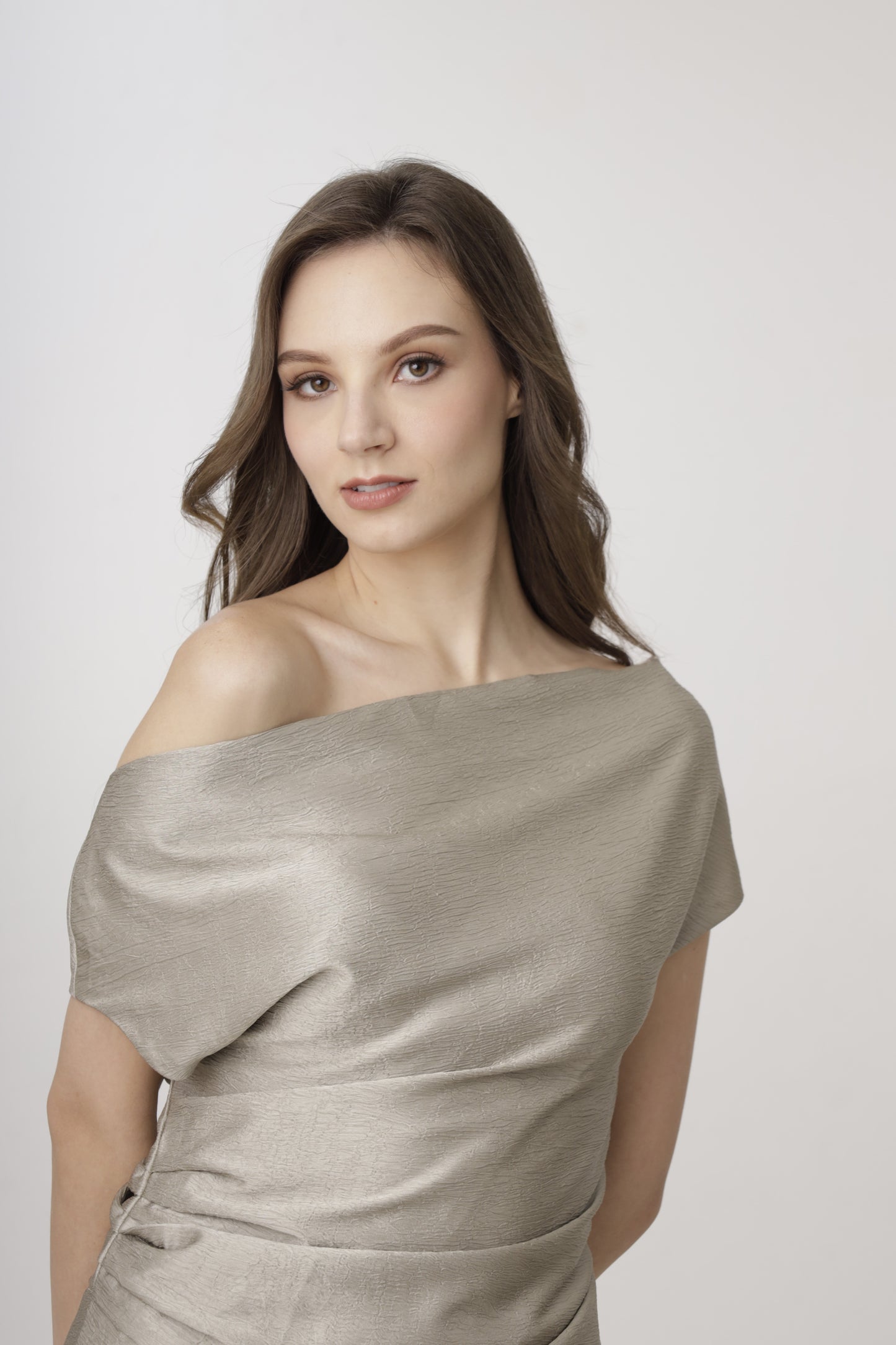 Off-Shoulder Satin Top