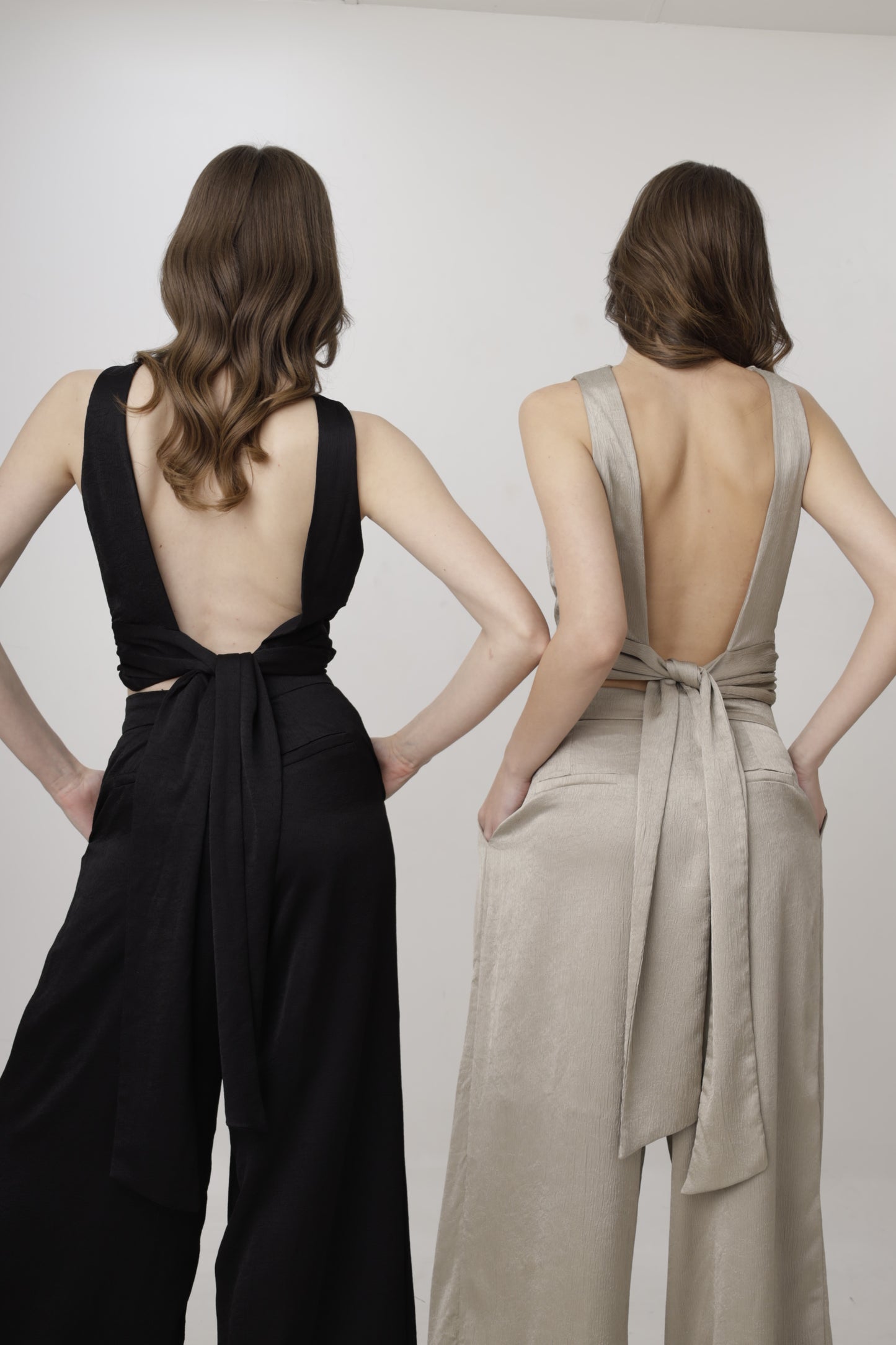Backless Satin Tie-Back Top