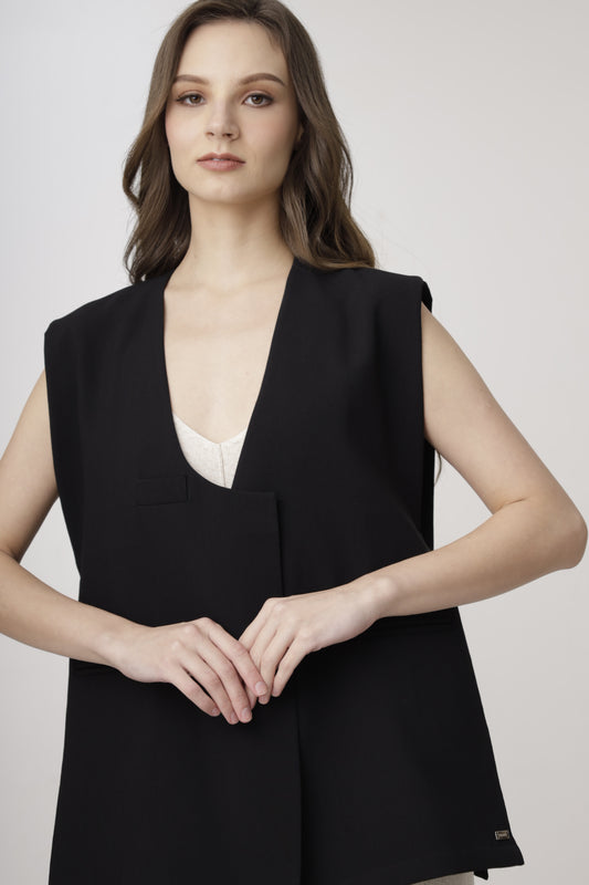 Side-Slit Tailored Vest