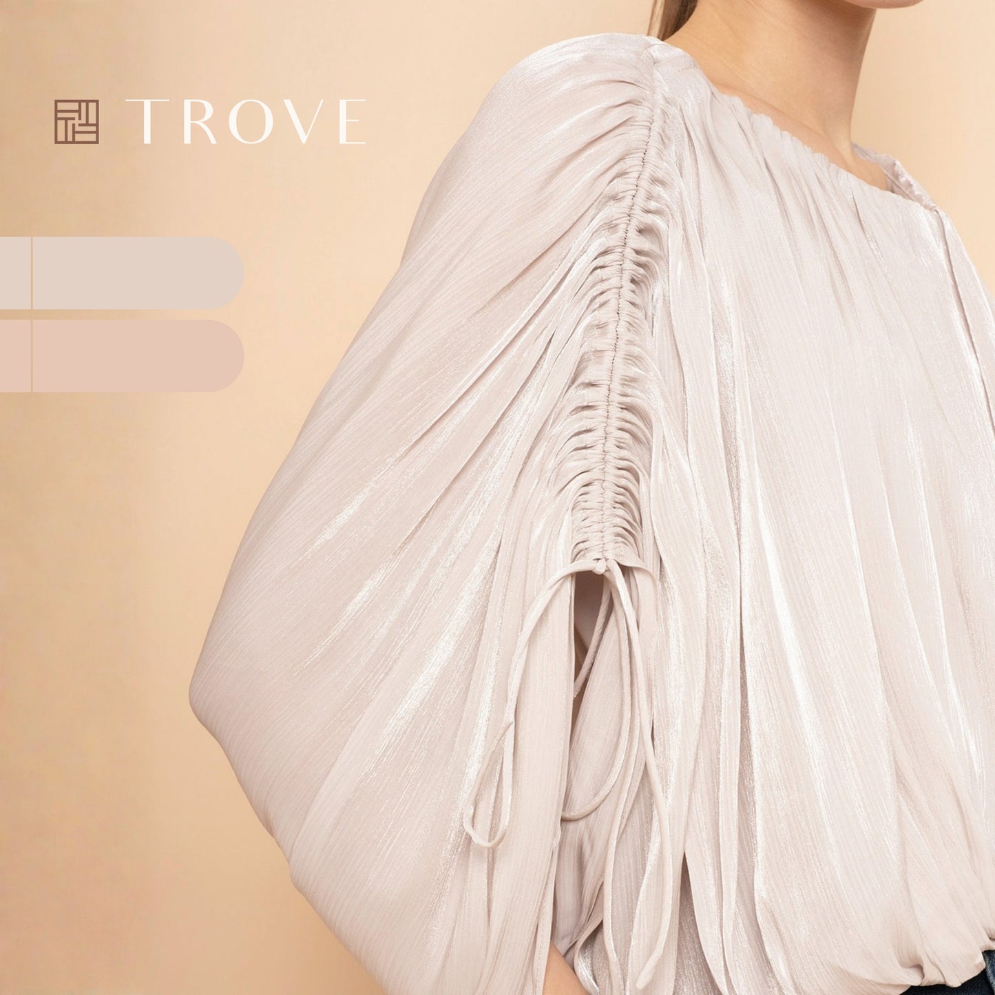 Trove Drape Metallic Pleated Chiffon Top
