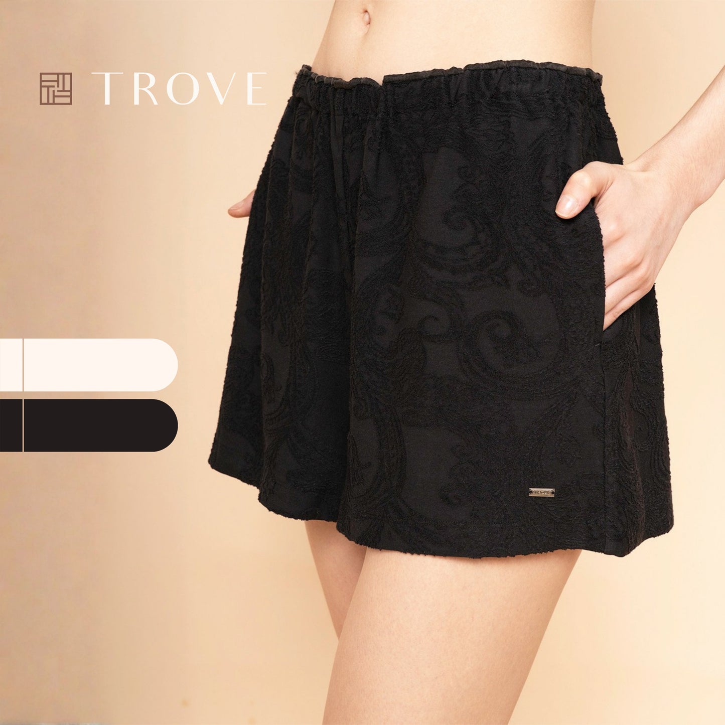Trove Paisley Textured Pattern Shorts