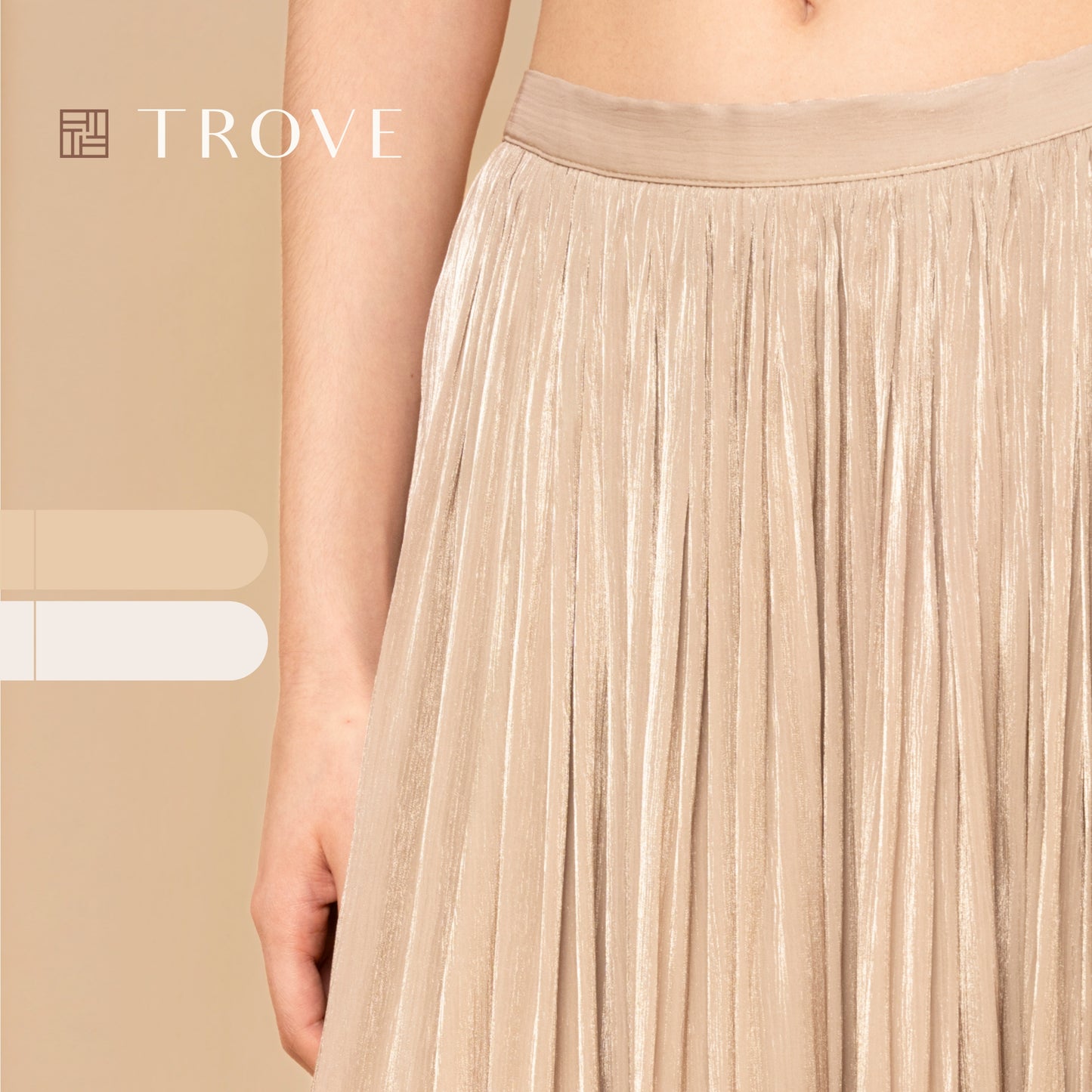 Trove Metallic Pleated Chiffon Maxi Skirt