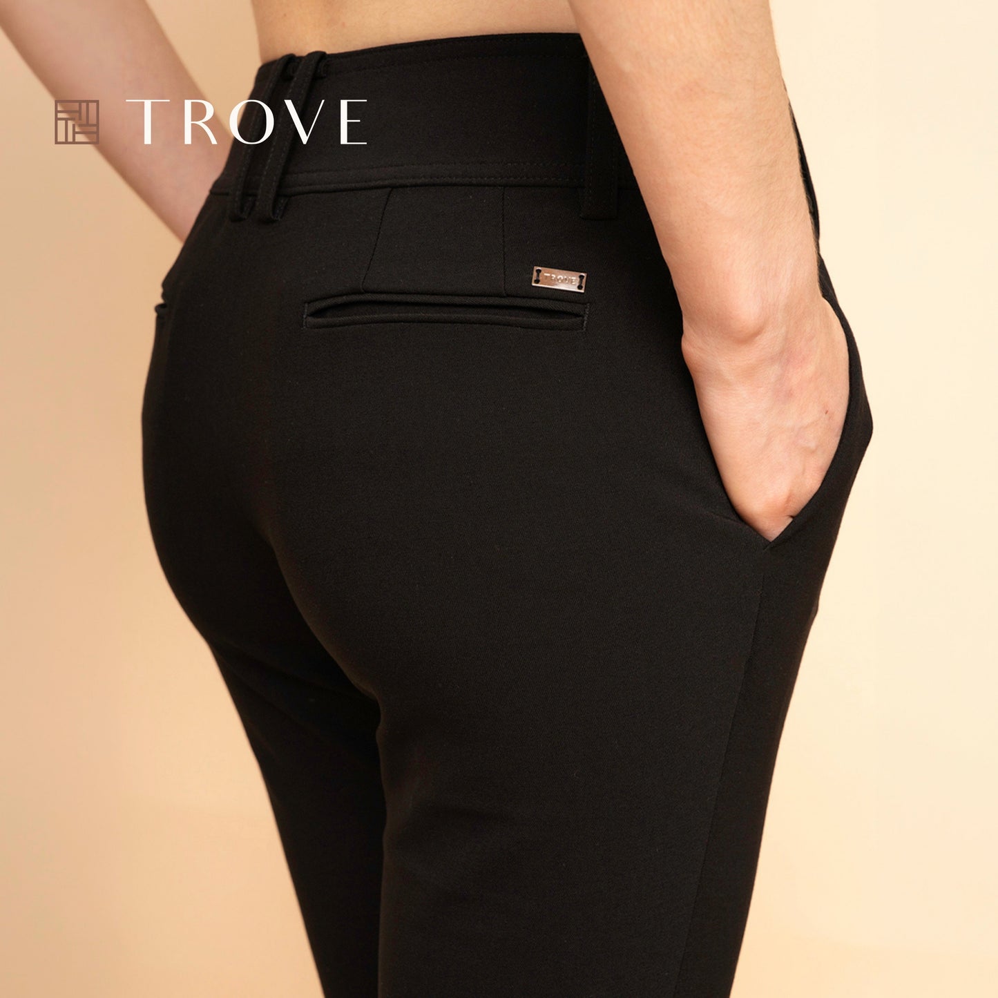 Trove Capri Mid-Waist Pants with Side Slit