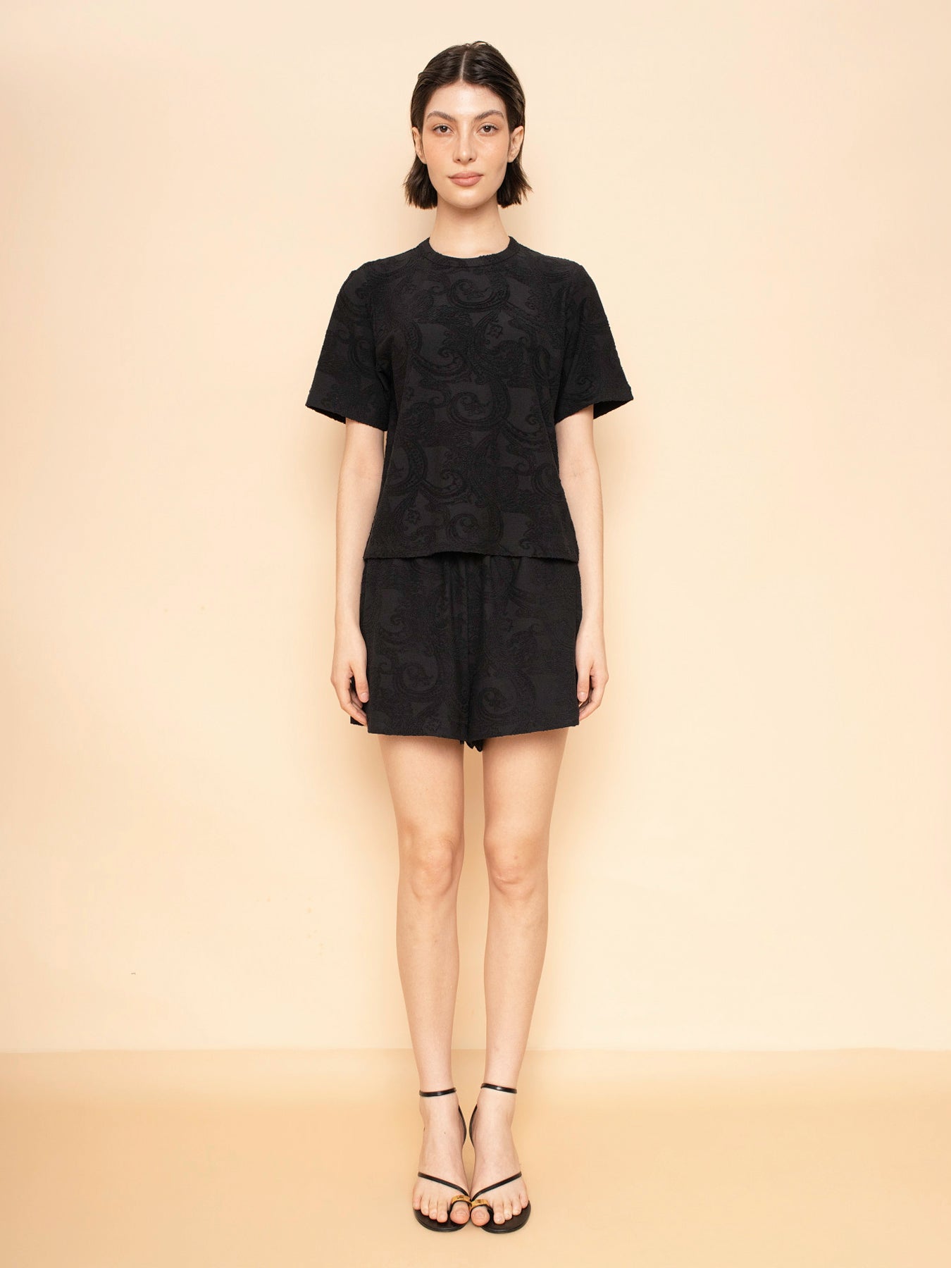 Paisley Embroided T-Shirt Set