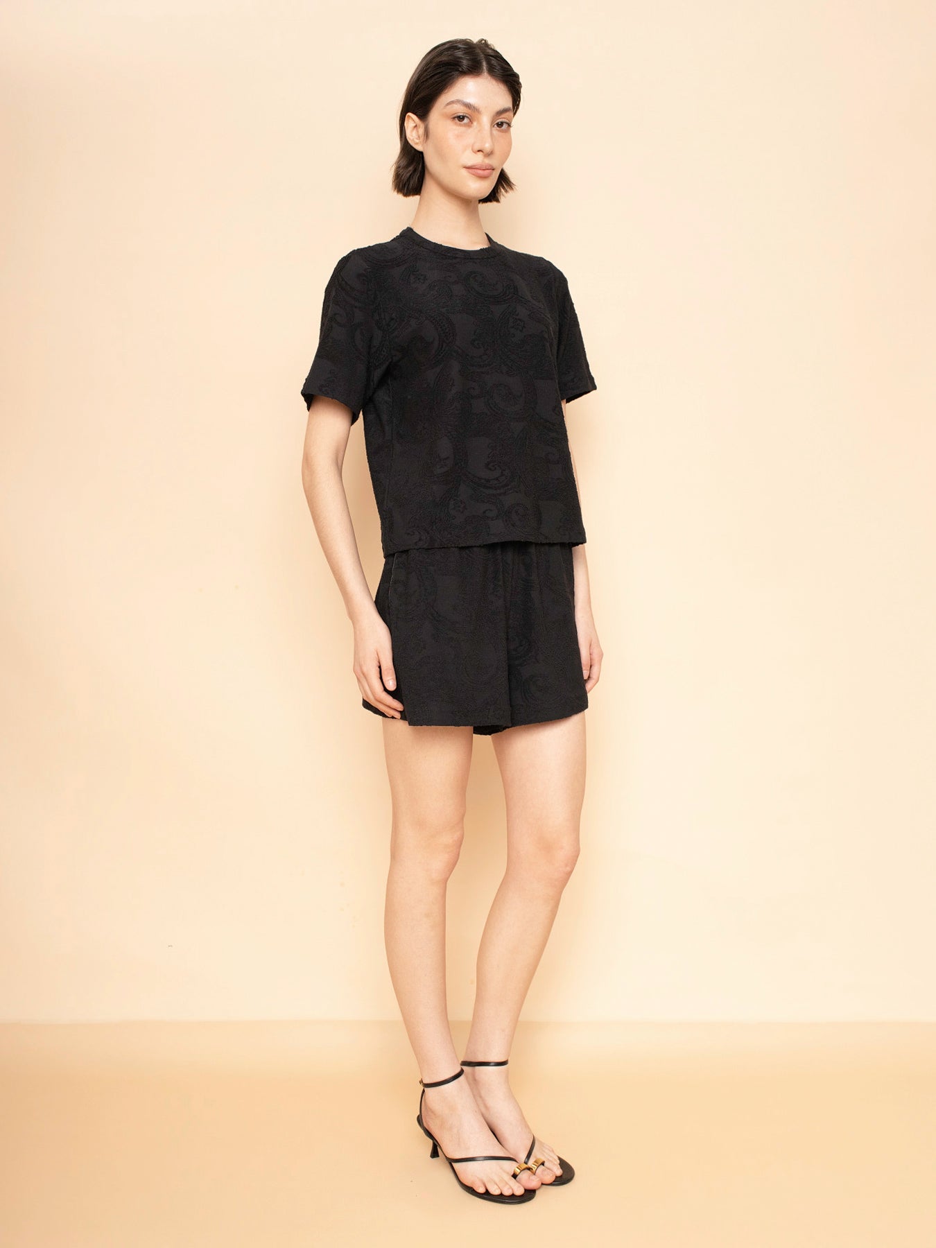 Paisley Embroided T-Shirt Set