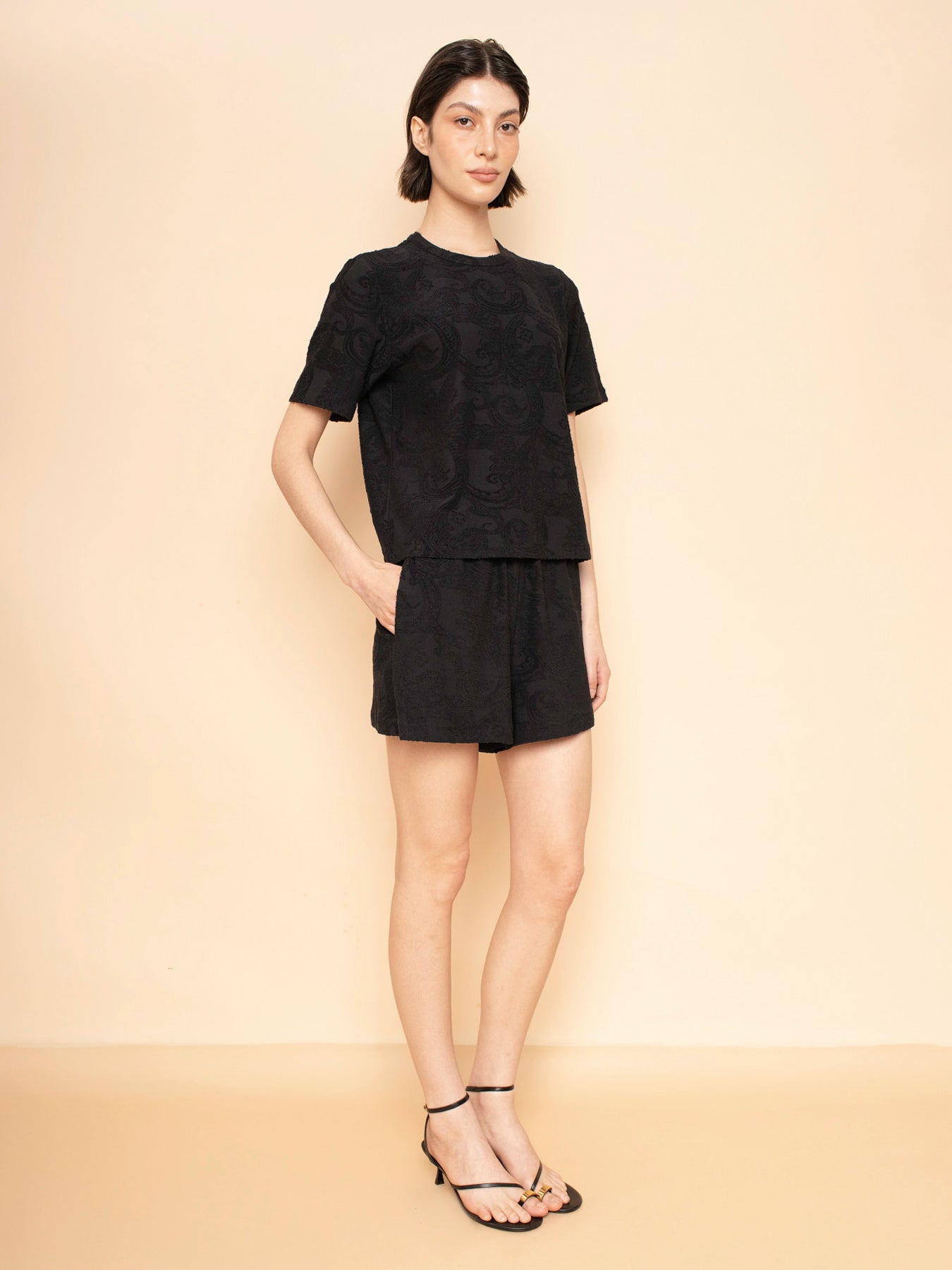 Paisley Embroided T-Shirt Set